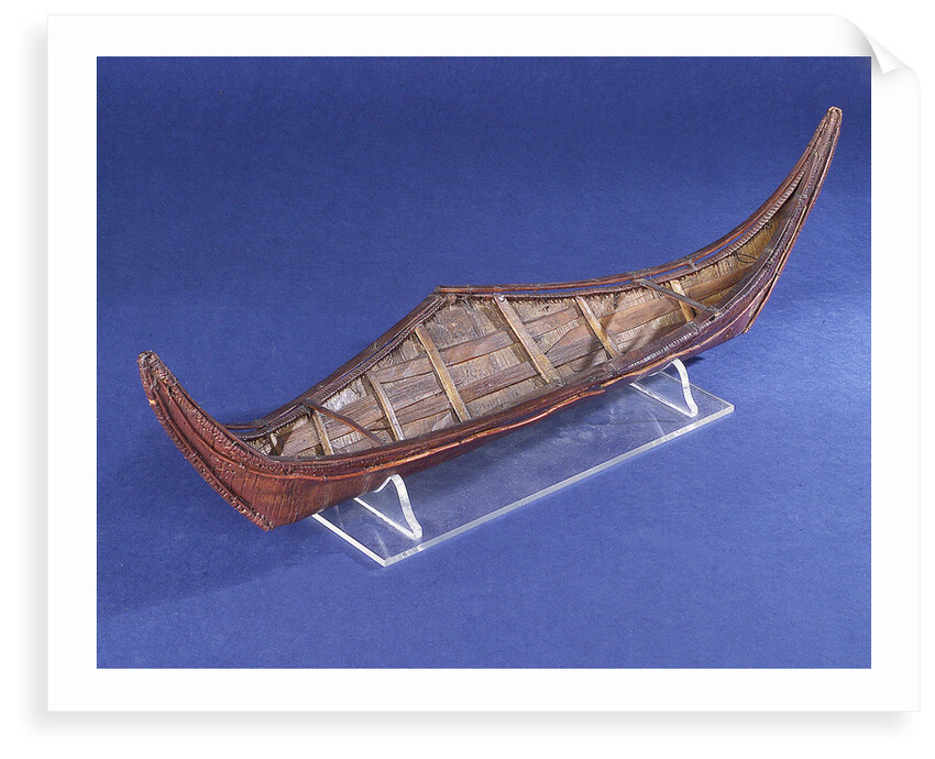 Ethnographic boat model by Nancy Shanawdithit