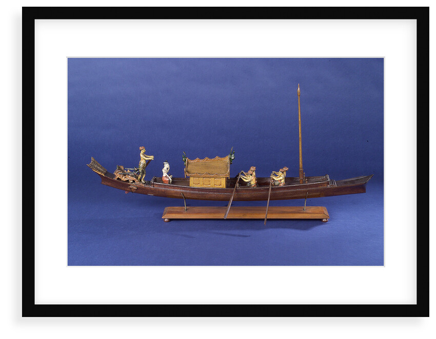 Burmese ceremonial barge, starboard broadside by unknown