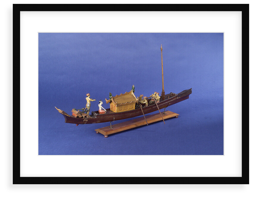 Burmese ceremonial barge, starboard stern quarter by unknown