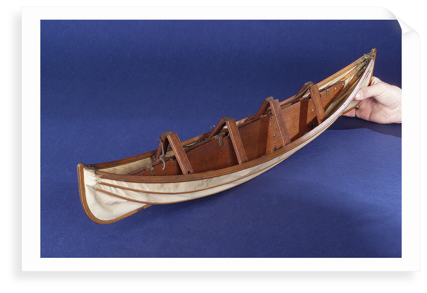 Full hull model, collapsible lifeboat, collapsed for stowage by unknown