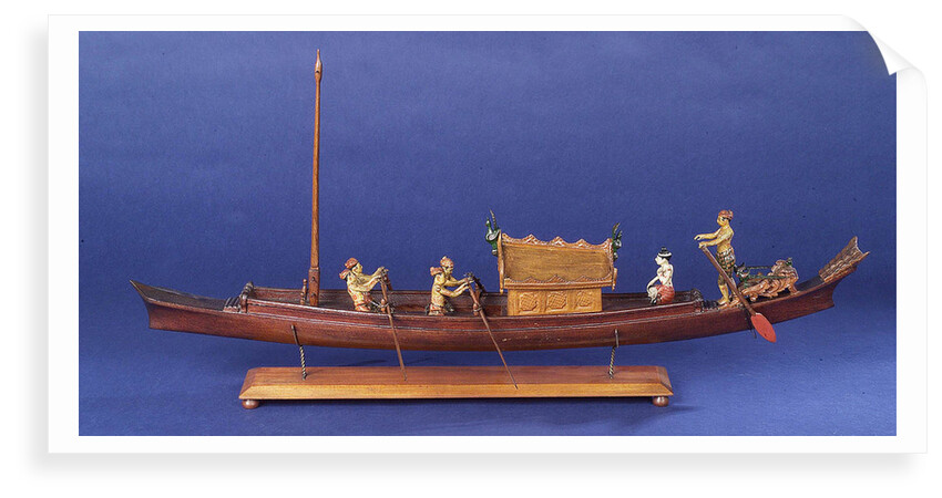Burmese ceremonial barge, port broadside by unknown