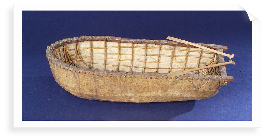 Donegal paddling curragh, port broadside by unknown