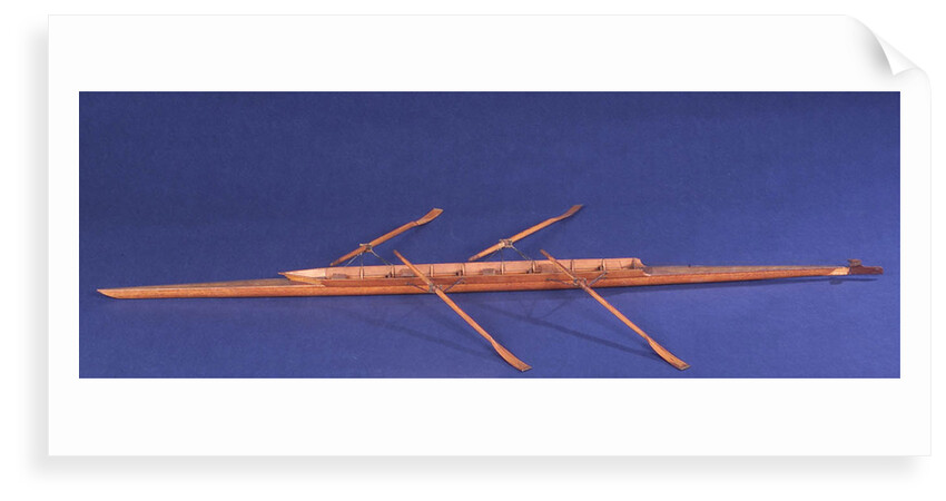 Full hull model, racing skiff, port broadside by unknown
