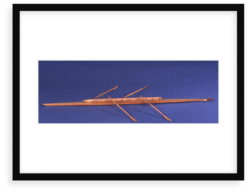 Full hull model, racing skiff, port broadside by unknown