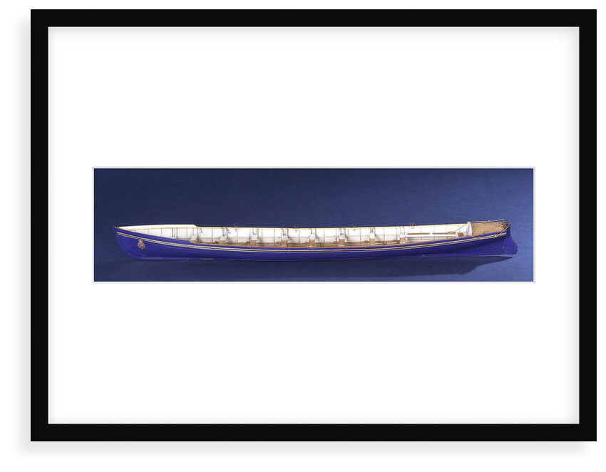 Full hull model, royal barge, port broadside by unknown