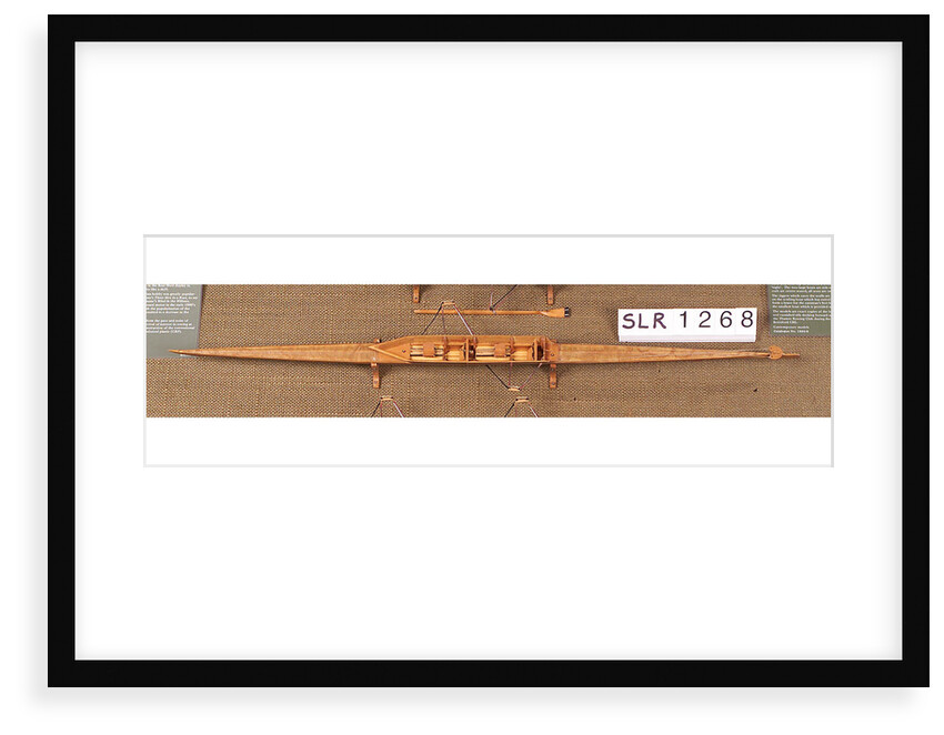 Full hull model, racing pair shell, port broadside by unknown