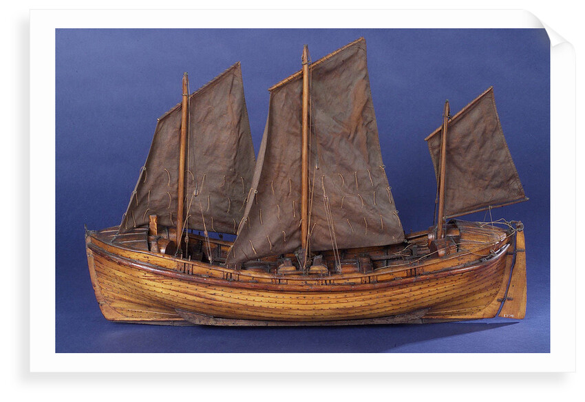 Full hull model, sailing lifeboat, port broadside by Unknown
