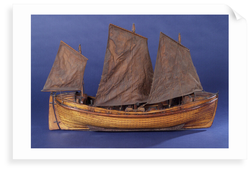 Full hull model, sailing lifeboat, starboard broadside by unknown