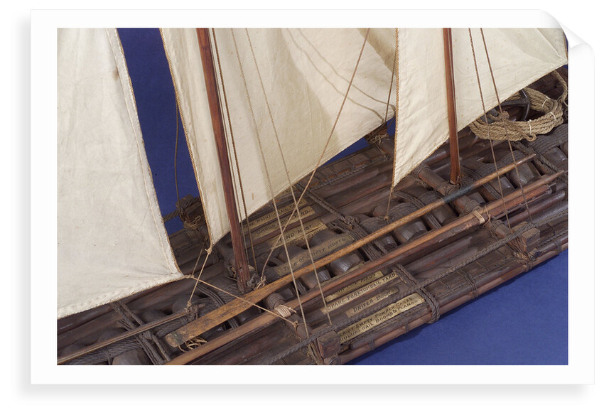 Full hull model, sailing liferaft, port by unknown