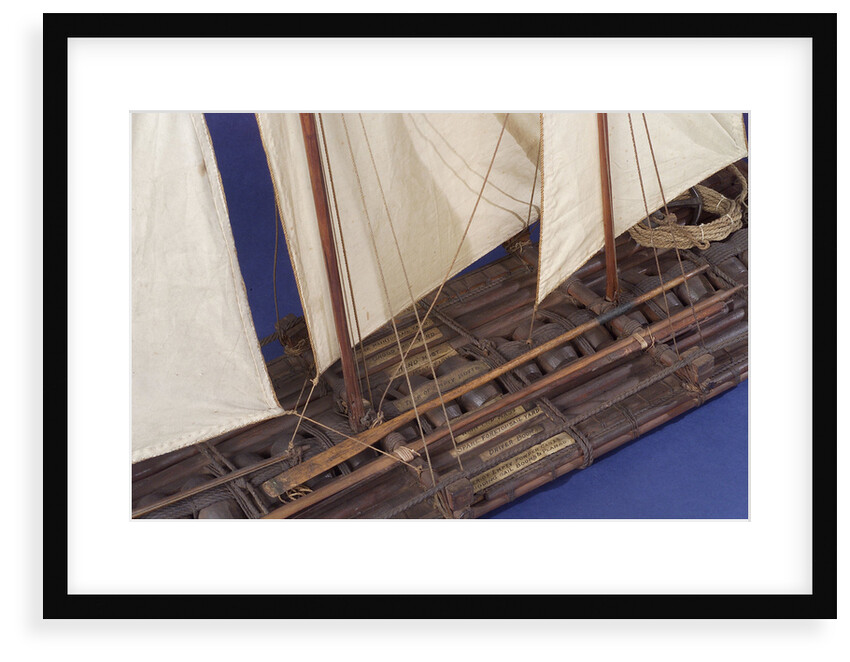 Full hull model, sailing liferaft, port by unknown
