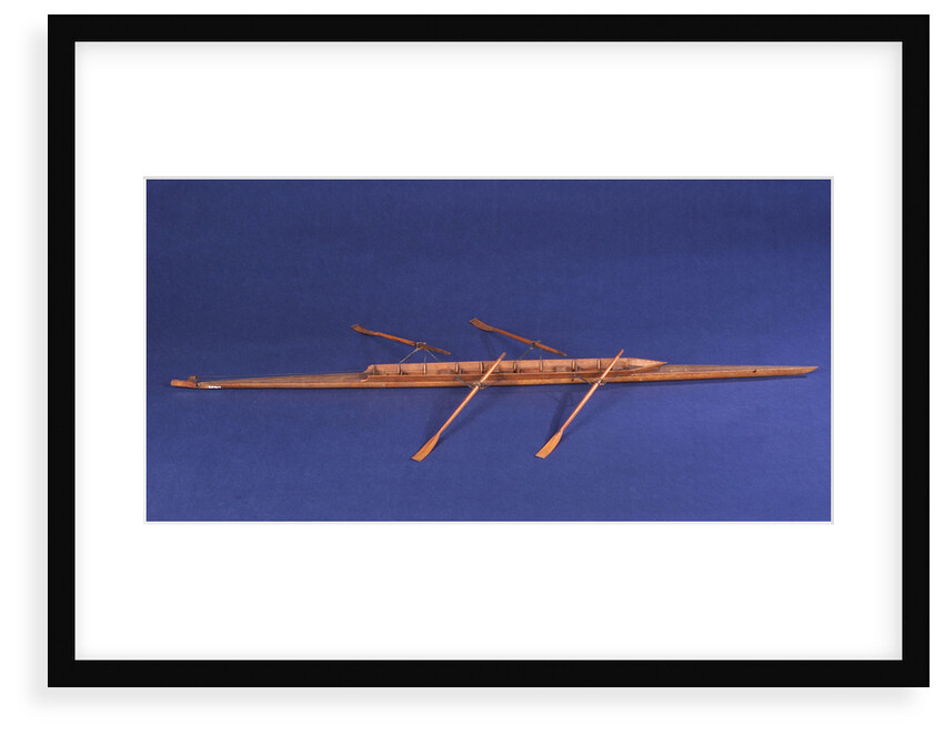 Full hull model, racing skiff, starboard broadside by unknown