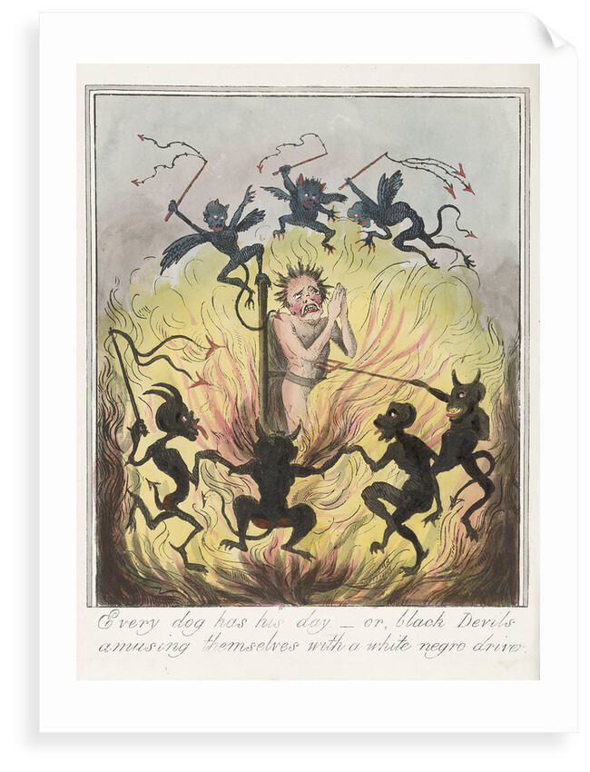 Every Dog Has His Day - or Black Devils Amusing Themselves With a White Negro Driver by George Cruikshank