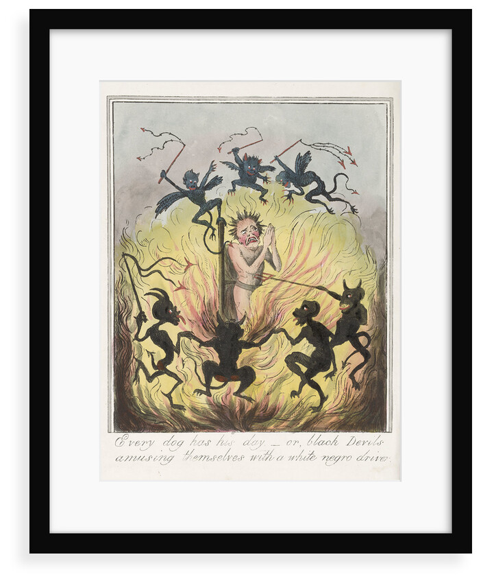 Every Dog Has His Day - or Black Devils Amusing Themselves With a White Negro Driver by George Cruikshank