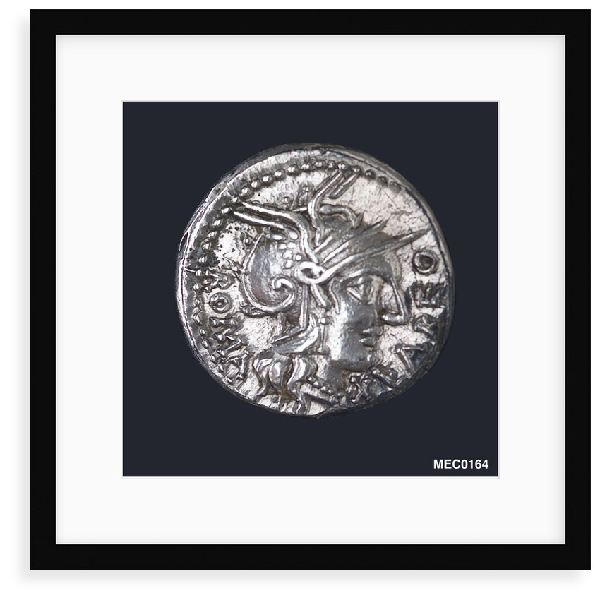 Denarius depicting head of Roma by unknown
