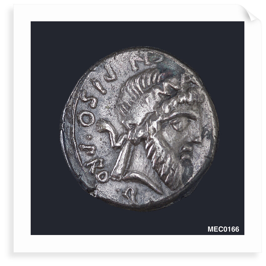 Denarius depicting head of Numa Pompilius by unknown