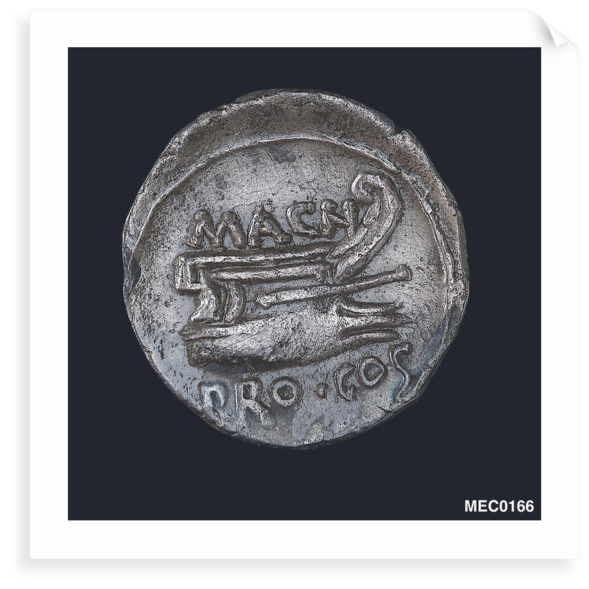 Denarius depicting head of Numa Pompilius by unknown