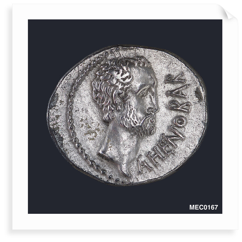 Denarius depicting head of L. Domitius Ahenobarbus by unknown