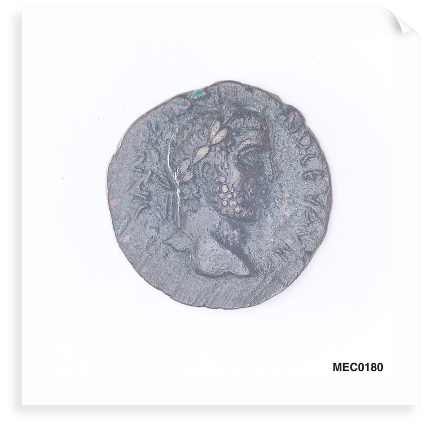 Classical coin depicting Emperor Caracalla and a galley by unknown