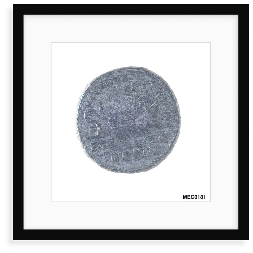 Classical coin depicting Emperor Caracalla and a galley by unknown
