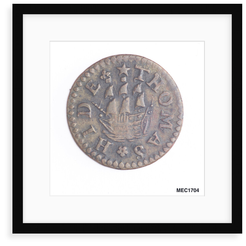 Token depicting a sailing ship by unknown