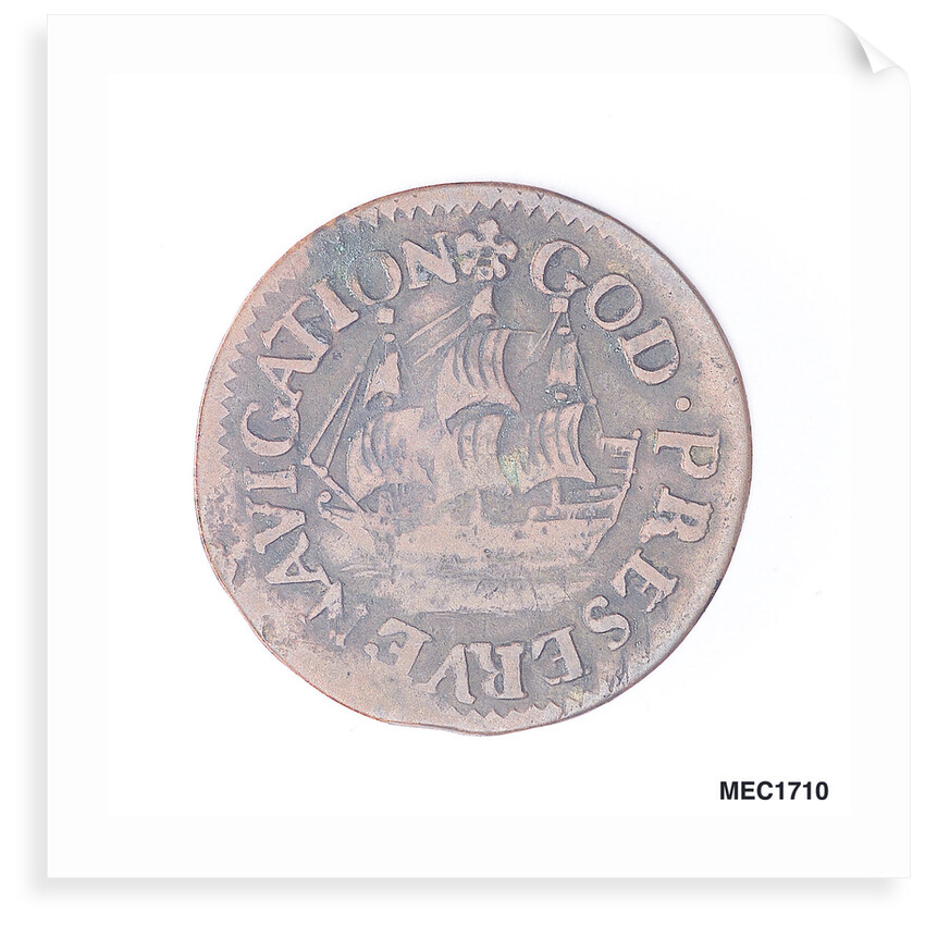 Token depicting a sailing ship by unknown