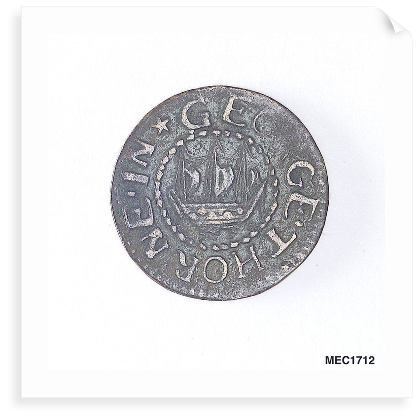 Token depicting a sailing ship by unknown