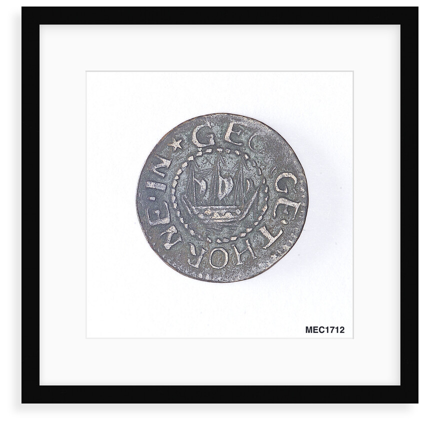 Token depicting a sailing ship by unknown