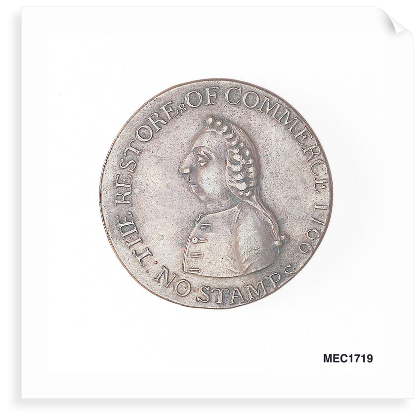Halfpenny token commemorating the repeal of the Stamp Act, 1766 by unknown