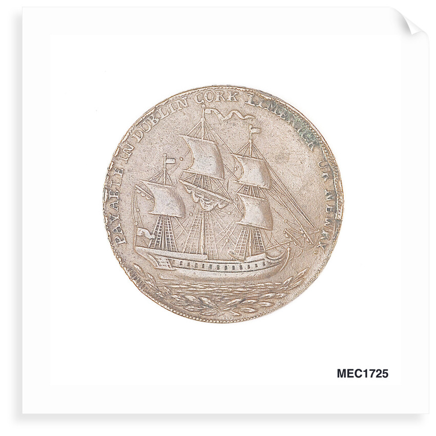 Irish halfpenny token by unknown
