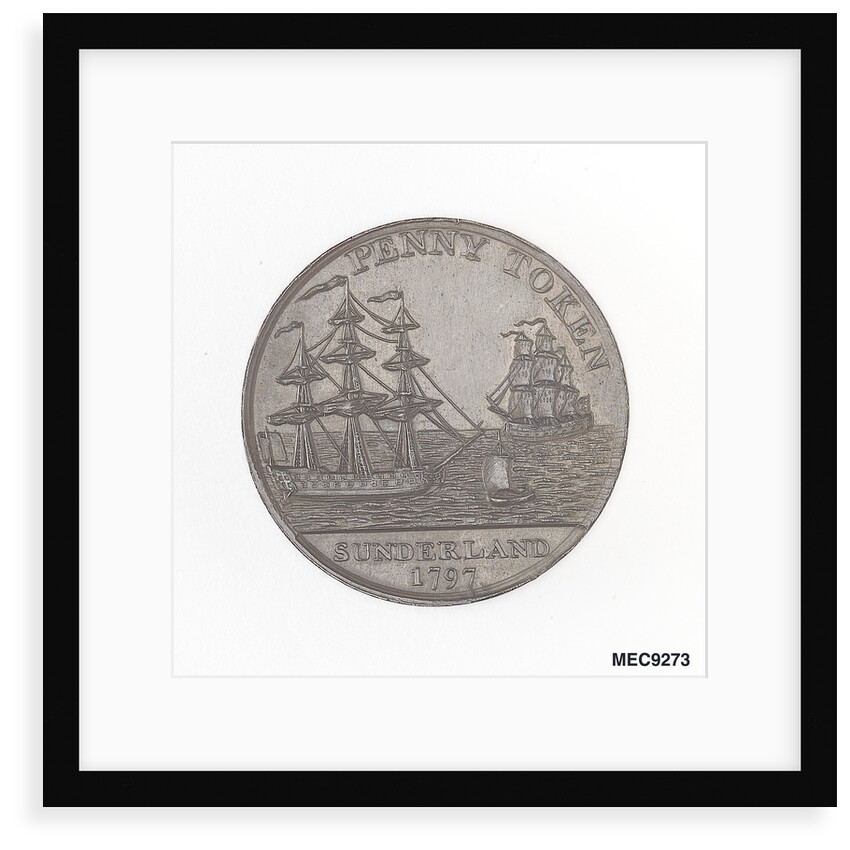Sunderland penny token by T. Wyon