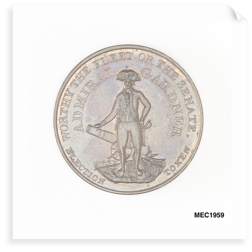 Election token commemorating Vice-Admiral Sir Alan Gardner MP by unknown