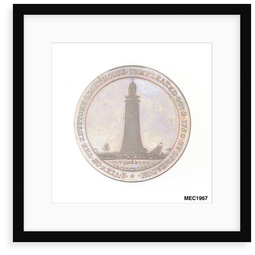 Two pence token commemorating the Eddystone lighthouse by W. Upcott