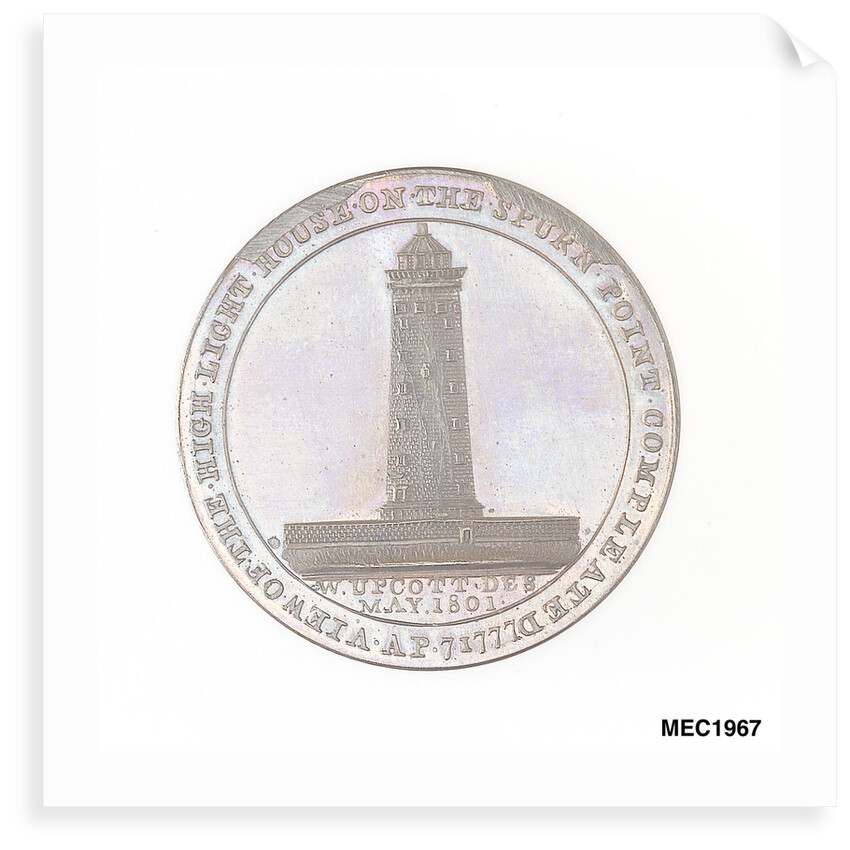 Two pence token commemorating the Eddystone lighthouse by W. Upcott