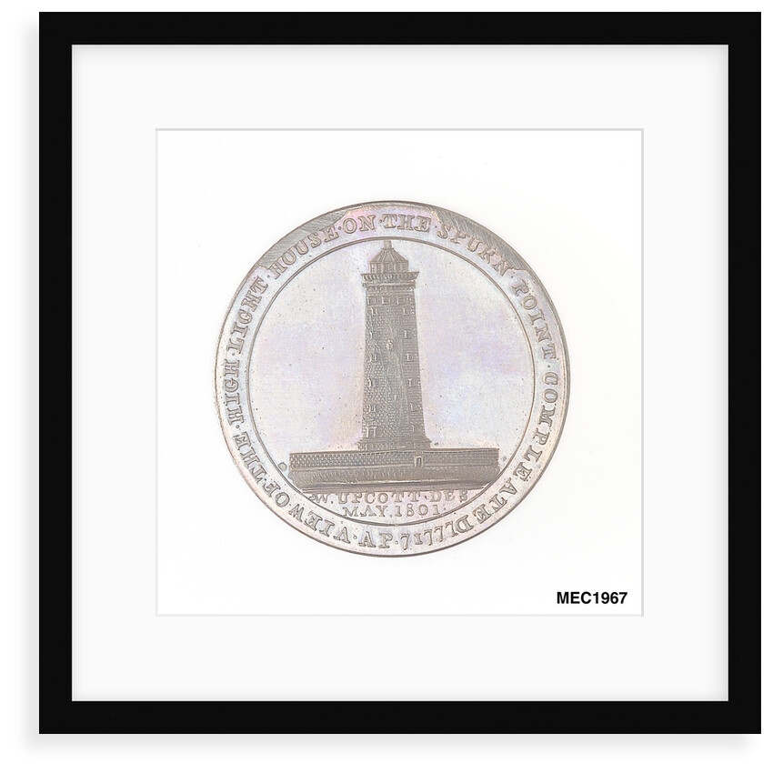 Two pence token commemorating the Eddystone lighthouse by W. Upcott
