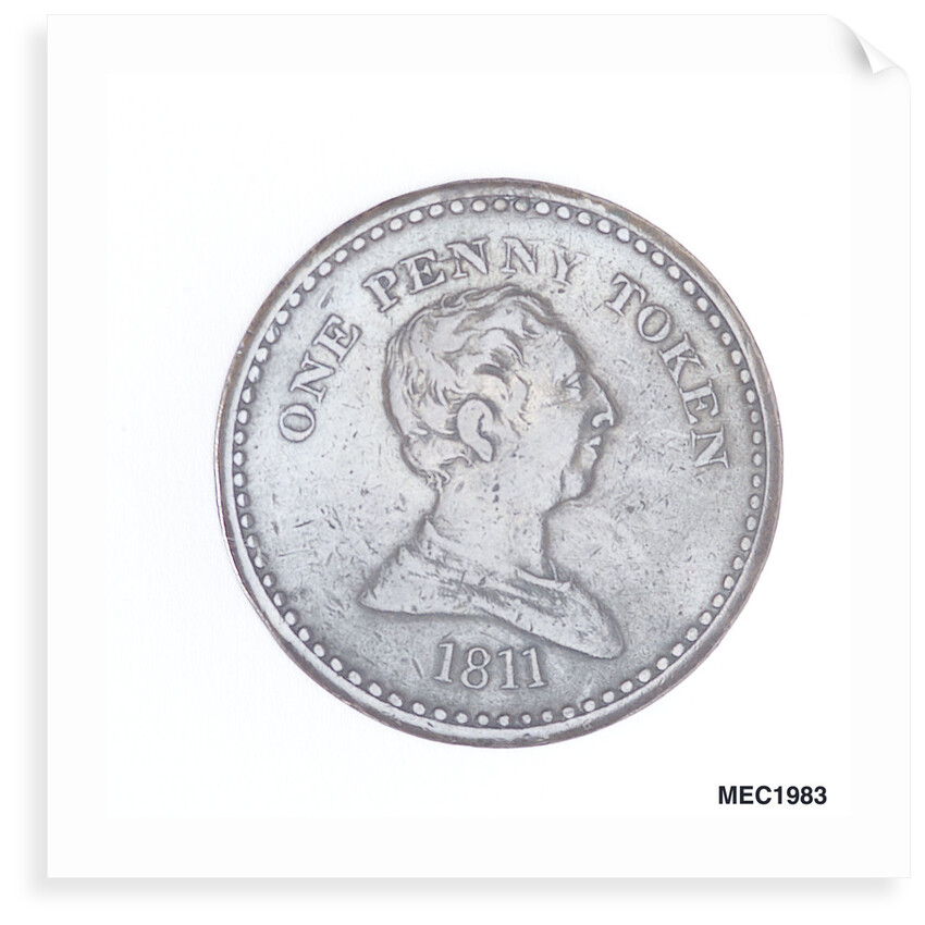 Bristol penny token by T. Halliday