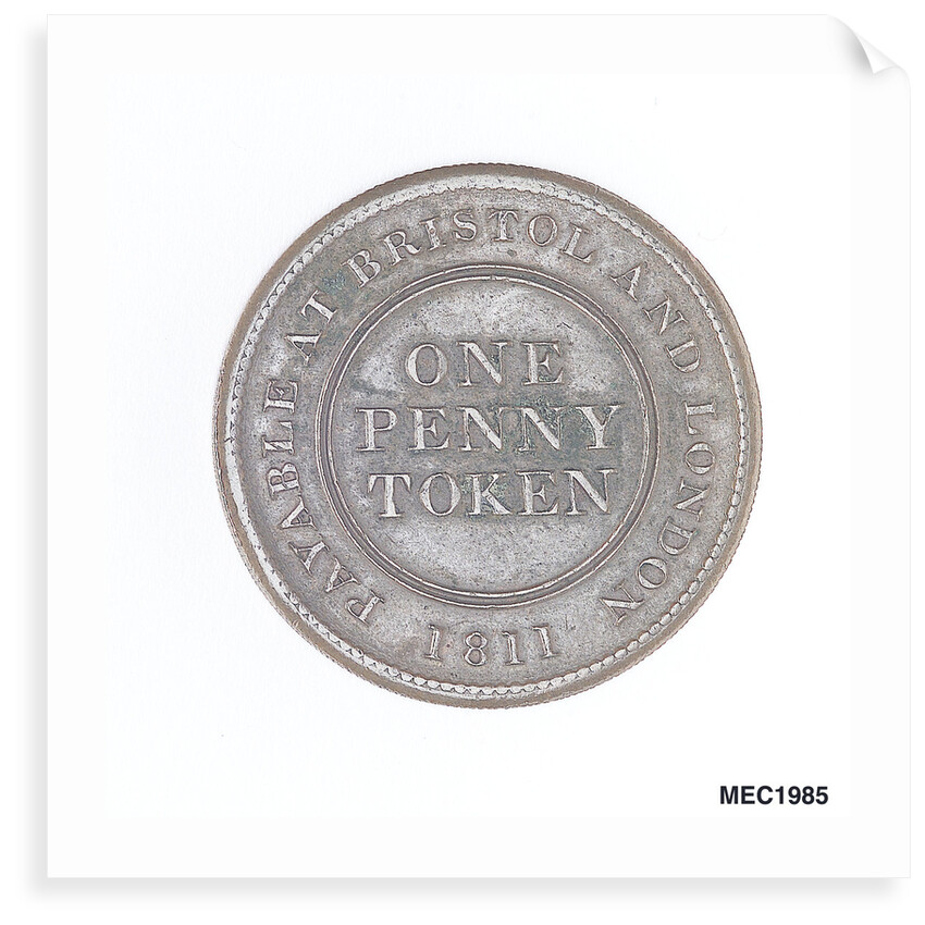 Bristol penny token by T. Halliday