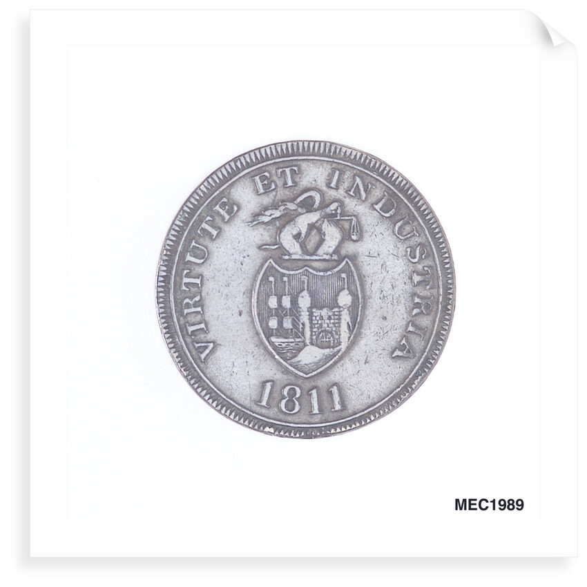 Bristol halfpenny token by T. Halliday
