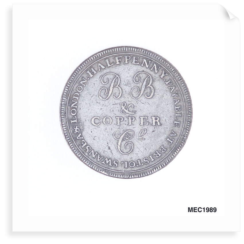 Bristol halfpenny token by T. Halliday