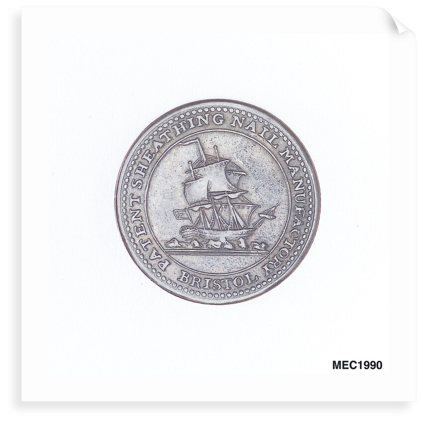 Bristol farthing token by T. Halliday