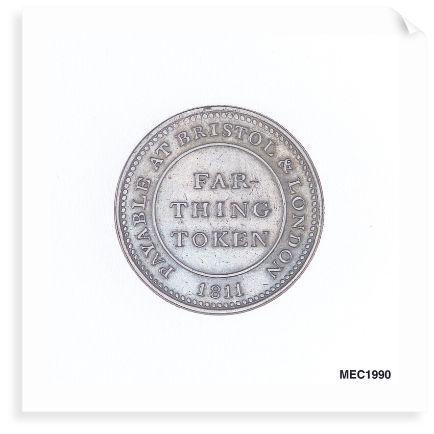 Bristol farthing token by T. Halliday