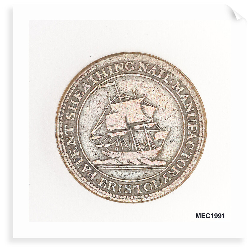 Bristol halfpenny token by T. Halliday
