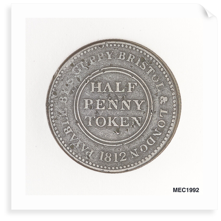 Bristol halfpenny token by T. Halliday