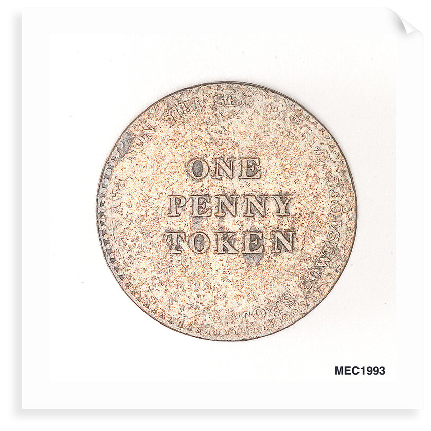 Lowestoft penny token by P. Wyon