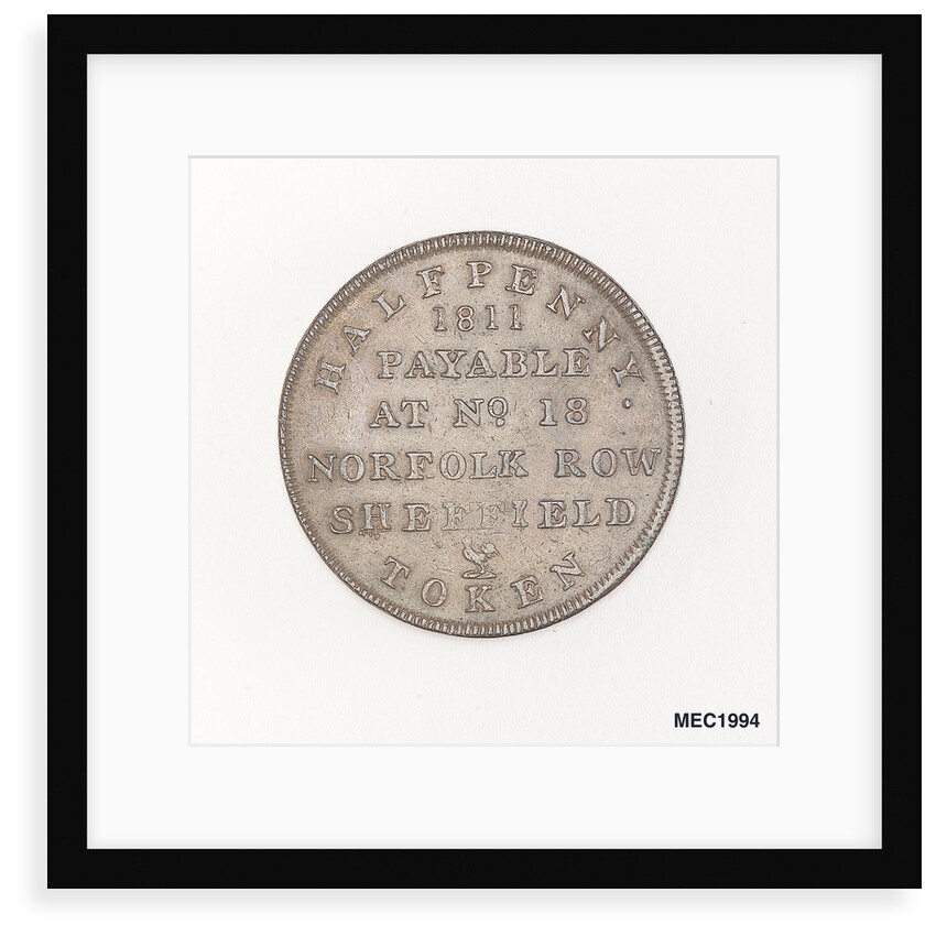 Sheffield halfpenny token by unknown