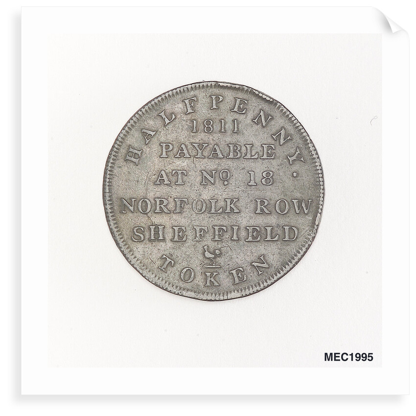 Sheffield halfpenny token by unknown
