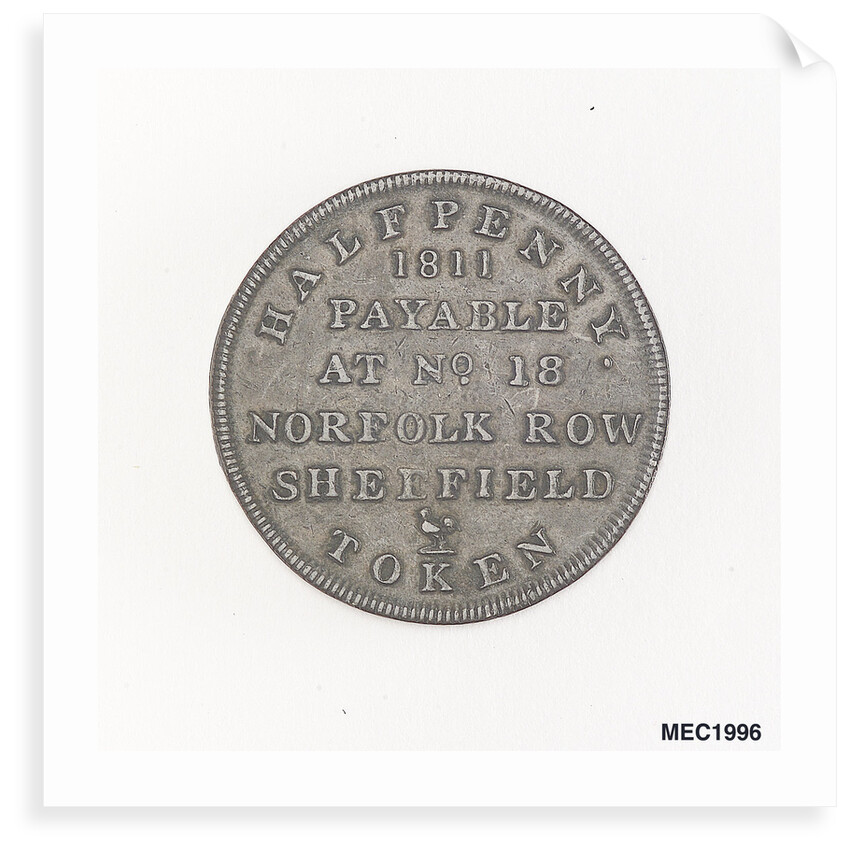Sheffield halfpenny token by unknown