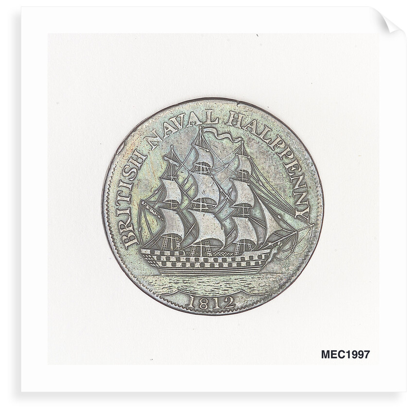 British naval halfpenny token by unknown