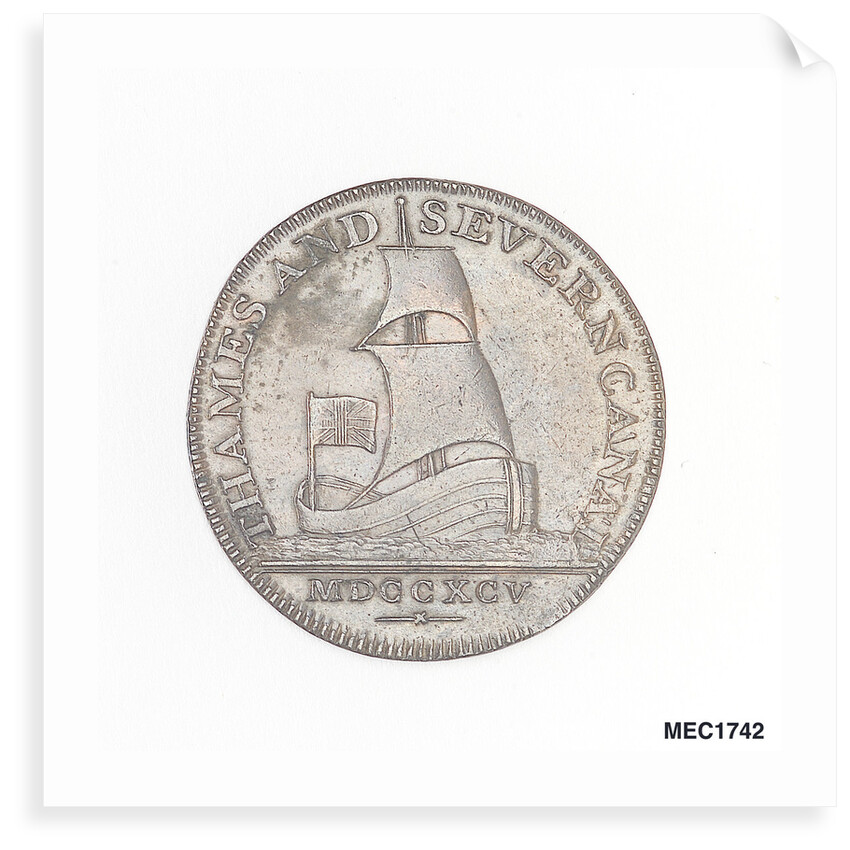 Brimscombe halfpenny token commemorating the Thames and Severn Canal by J.G. Hancock