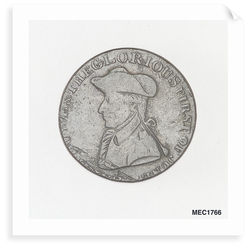 Token commemorating Admiral of the Fleet Richard Howe (1726-1799) and the Glorious First of June, 1794 by T. Wyon
