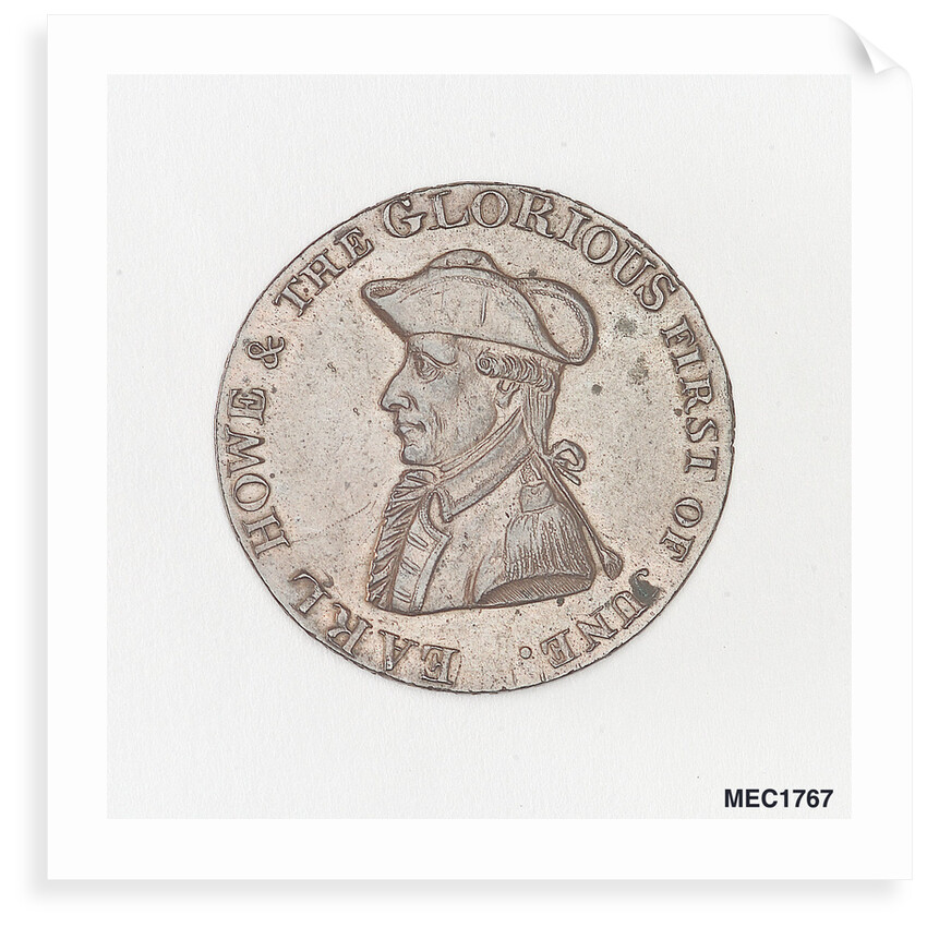 Token commemorating Admiral of the Fleet Richard Howe (1726-1799) and the Glorious First of June, 1794 by T. Wyon